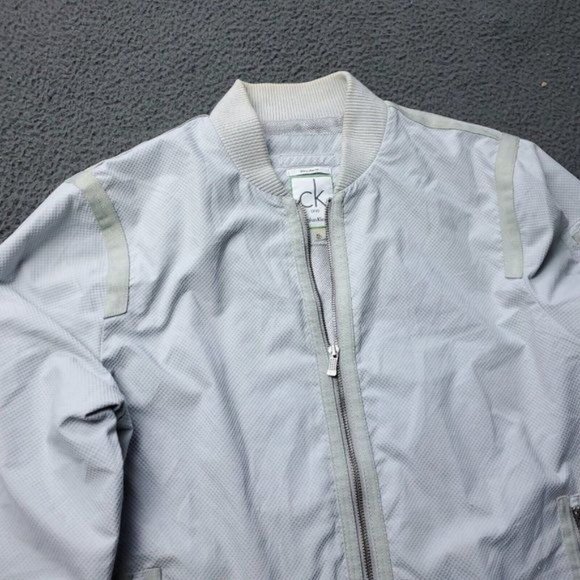 Calvin Klein CK One Ultra Slim Fit Jacket Polyester Silver Mens XL - Picture 1 of 14